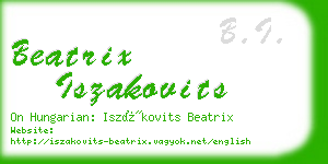 beatrix iszakovits business card